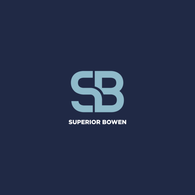 Overlapping blue S and B above 
