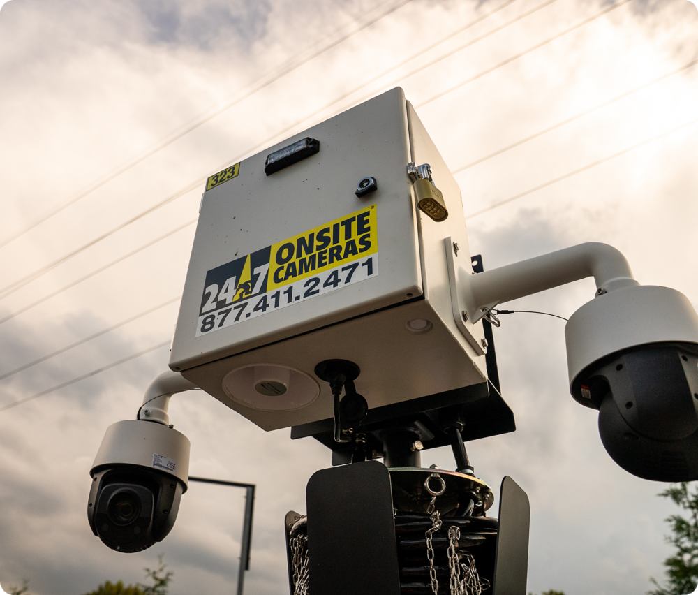 Camera equipment with logo on it for 24/7 Onsite Cameras