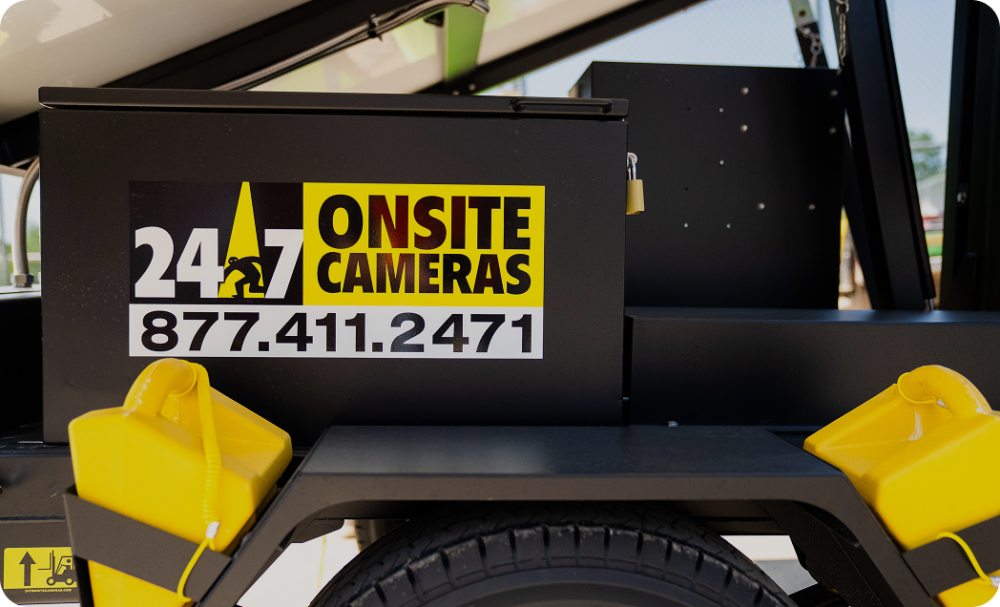 Equipment for 24/7 Onsite Cameras with the logo on the side