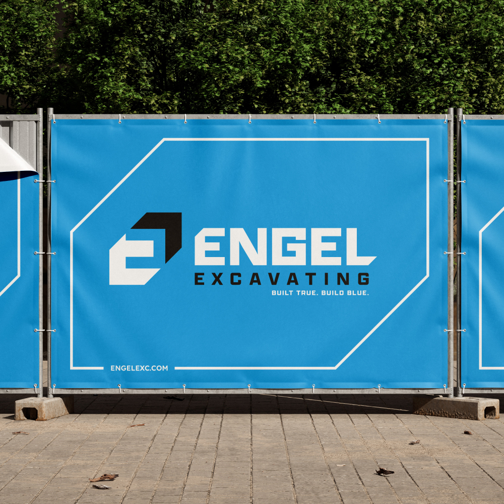 Engel Excavating fence banner