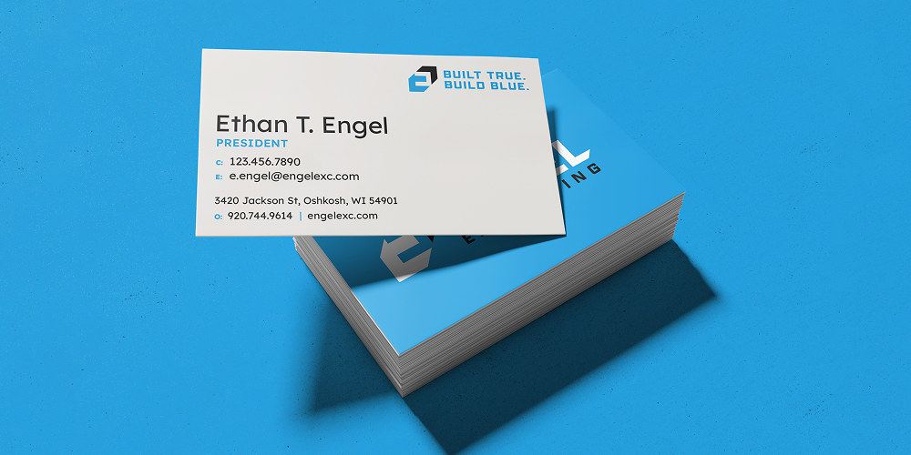 Engel Excavating branded business cards